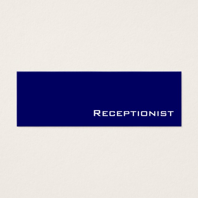 Navy white receptionist business cards (Front)