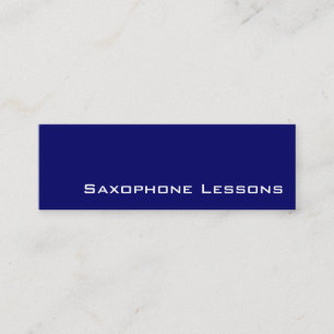 Navy white saxophone lessons business cards