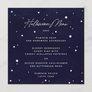 Navy/White Scattered Stars Square/Round Halloween Menu