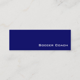 Navy white soccer coach business cards