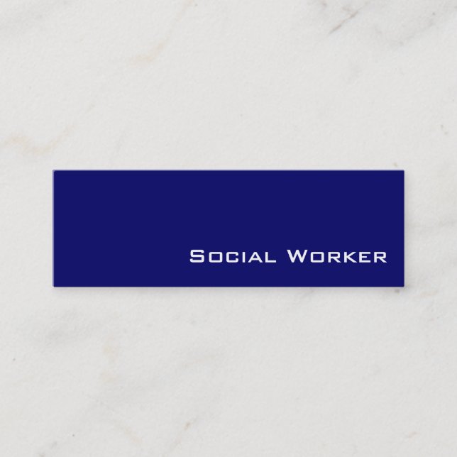Navy white Social Worker business cards (Front)