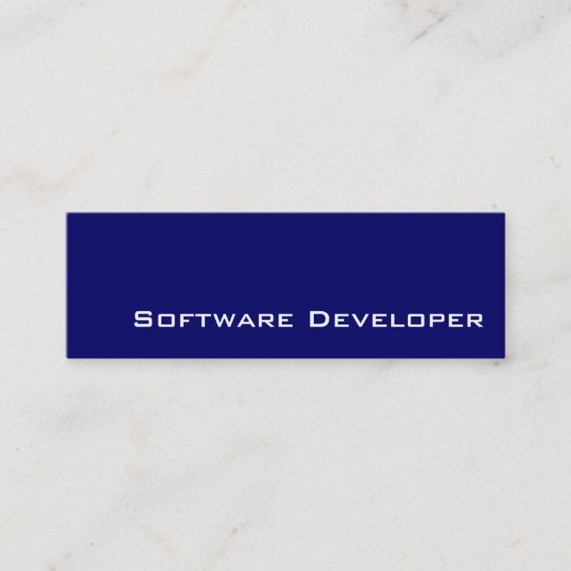 Navy white Software Developer business cards (Front)