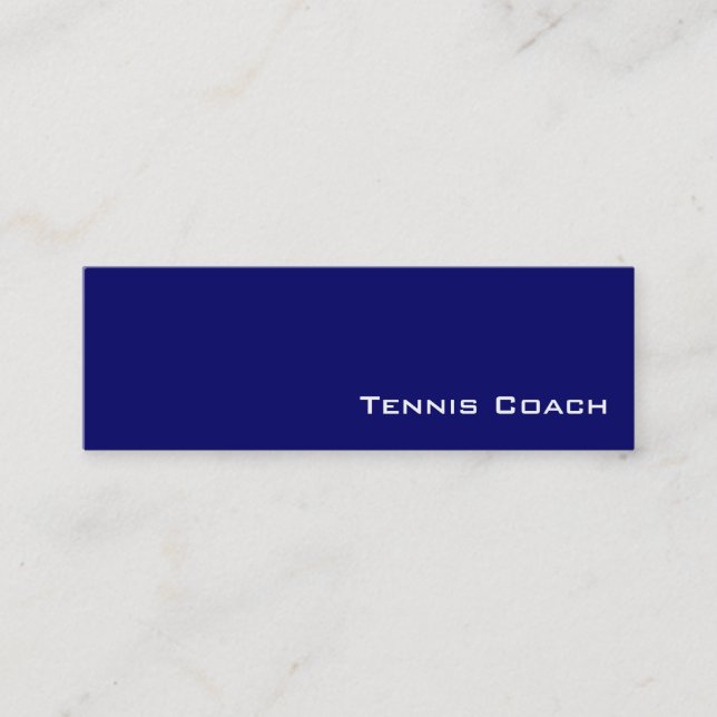 Navy white tennis coach business cards (Front)