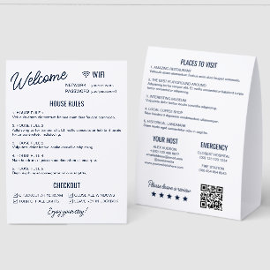 Navy White Vacation Rental Wifi Rules Information