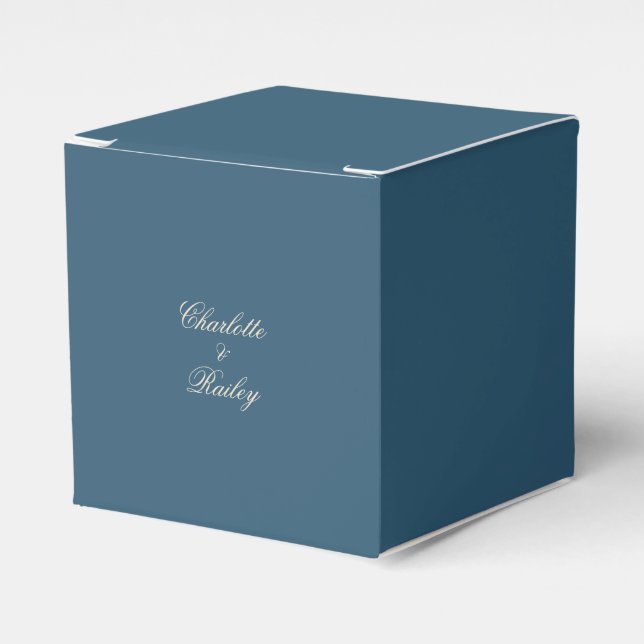 Navy White Wedding Favour Box (Front Side)