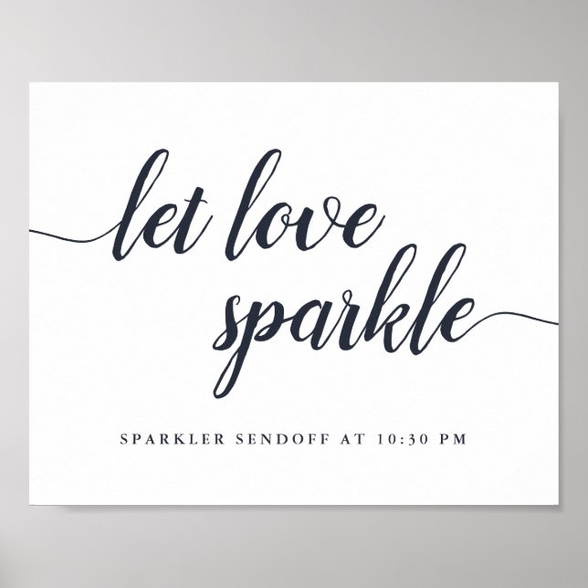 Navy & White Wedding Sparkler Sendoff Sign (Front)
