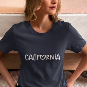 Navy White Whimsical Heart Typography California Tri-Blend Shirt