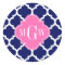 Navy Wht Moroccan #5 Hot Pink2 3 Initial Monogram