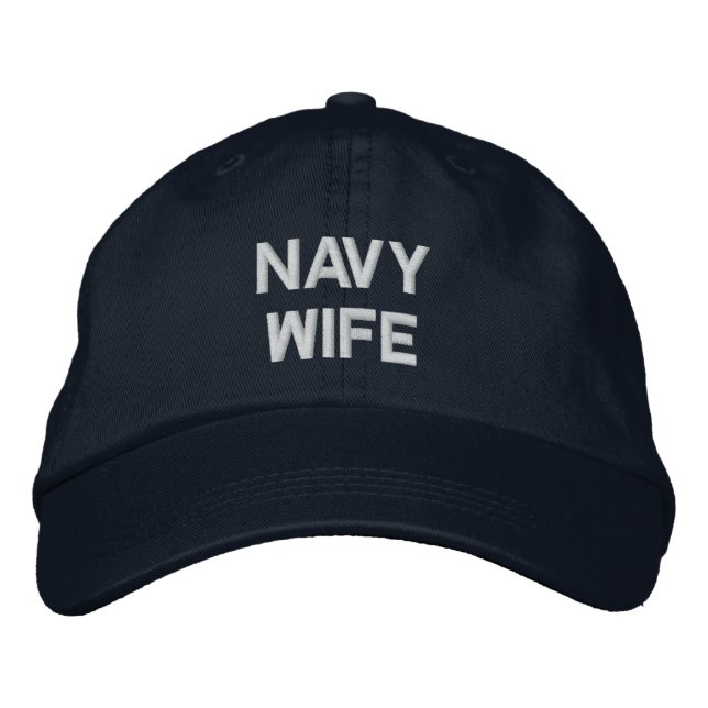 Navy Wife Embroidered Hat (Front)