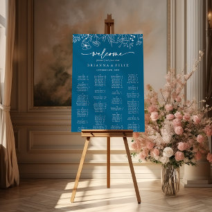 Navy Wildflower Alphabetical Seating Chart