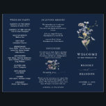 Navy Wildflower Meadow Garden Wedding Program<br><div class="desc">Capture the beauty of nature on your special day with our exquisite wildflower watercolor wedding program. Elegant, unique, and blooming with love. Use the text fields to personalise your design with your own wording and details. If you want to change the font style, colour or text placement, simply click the...</div>