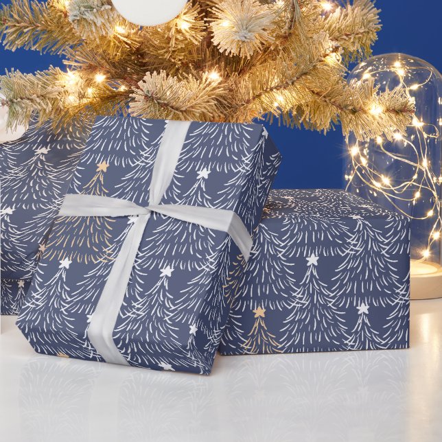 Navy Winter Christmas Wrapping Paper (Holidays)