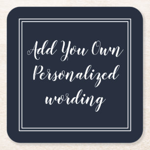 Navy with borders personalised coaster