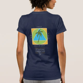 Navy with colour logo women's t-shirt