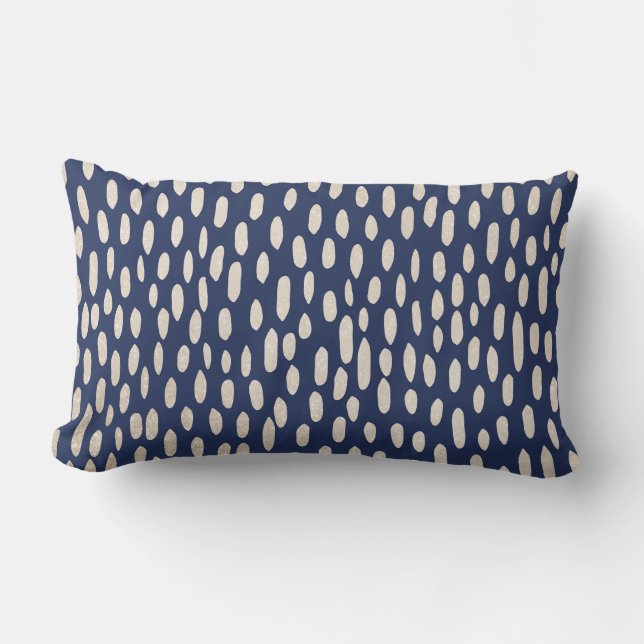 Navy with Cream Speckles Throw Pillow (Front)