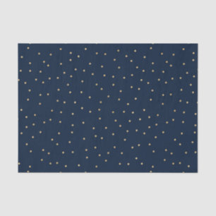 Navy with gold polka dots tissue paper