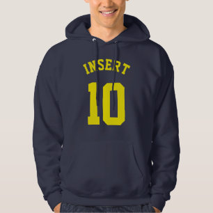 Navy & Yellow Adults Sports Jersey Design Hoodie