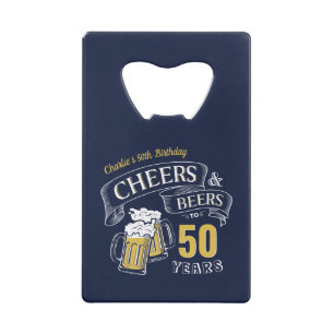 Navy Yellow Cheers And Beers Any Age Birthday
