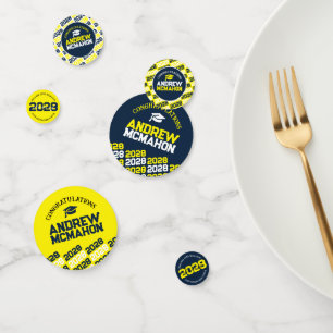 Navy & Yellow Class of ANY YEAR Personalised Party Confetti