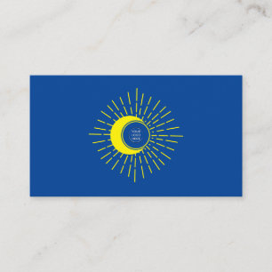 Navy Yellow Energy Healing Sun Moon Spiritual logo Business Card