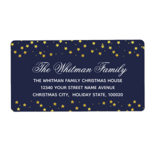 Navy Yellow Gold Family Stars Return Address