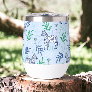 Navy Zebra Martinis Blue Preppy 
