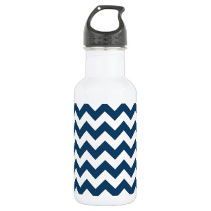 Navy Zigzag, Navy Chevron, Geometric Pattern 532 Ml Water Bottle