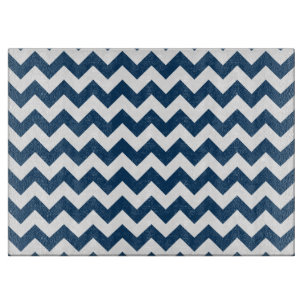 Navy Zigzag, Navy Chevron, Geometric Pattern Cutting Board