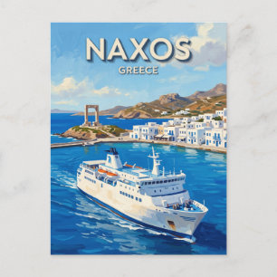 Naxos Ferry Port Greece Postcard