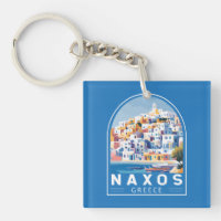 Naxos Greece Illustration Travel Art Vintage