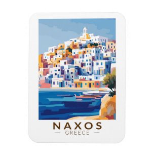 Naxos Greece Illustration Travel Art Vintage Magnet