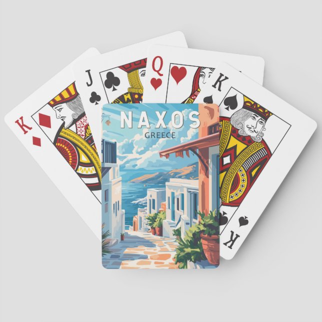 Naxos Greece Travel Art Vintage Playing Cards (Back)