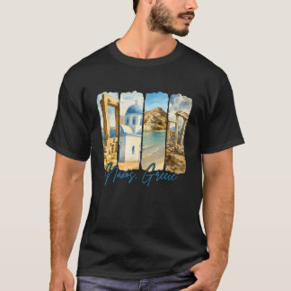 Naxos Greece Travelling Trip Brushstroke Souvenir  T-Shirt