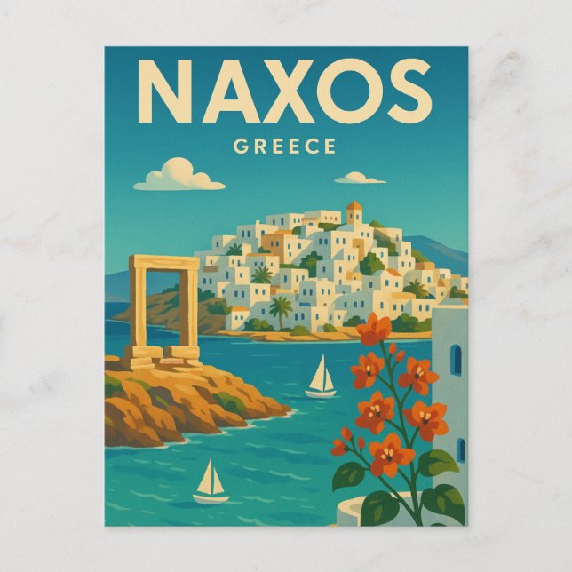 Naxos Greece Vibrant Postcard (Front)