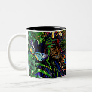 “Nayari” - Jungle Mirage - Women In Amazonia Two-Tone Coffee Mug