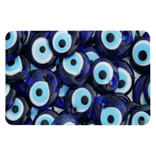 Nazar Amulets Evil Eye Stones Blue Pattern Magnet (Horizontal)