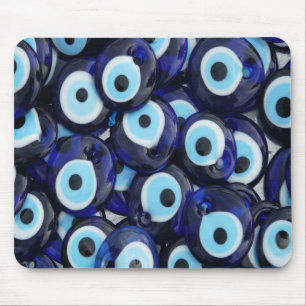 Nazar Amulets Evil Eye Stones Blue Pattern Mouse Pad