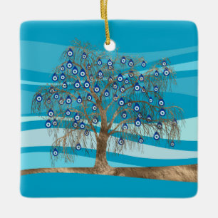 Nazar Charm Tree Ceramic Ornament