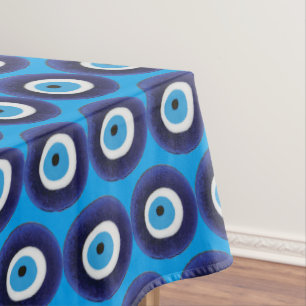 Nazar Evil Eye Protection Amulet Blue Bead Symbol Tablecloth