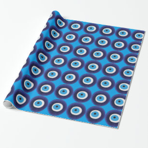 Nazar Evil Eye Protection Amulet Blue Bead Symbol Wrapping Paper