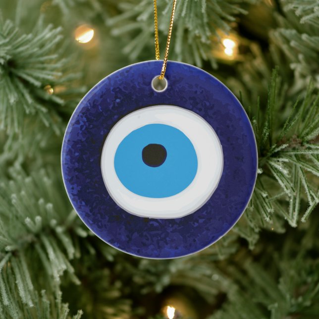 Nazar Evil Eye Protection Symbol Ceramic Ornament (Tree)