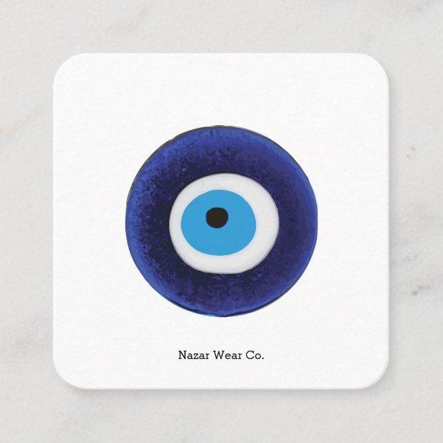 Nazar Evil Eye Protection Symbol Square Business Card (Front)