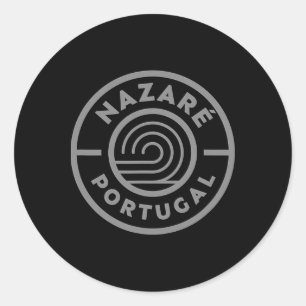 Nazaré Portugal Big Wave Surfing Surf Classic Round Sticker