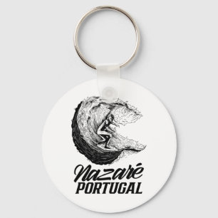 Nazaré Portugal Surfing Surfer Surf Wave Key Ring