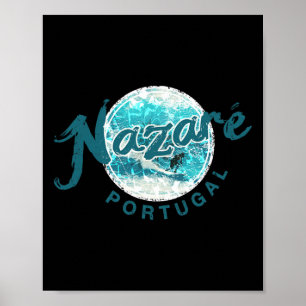 Nazare Portugal Vintage Surfing _3 Poster