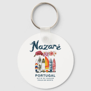 Nazare Portugal Vintage Surfing _4 Key Ring