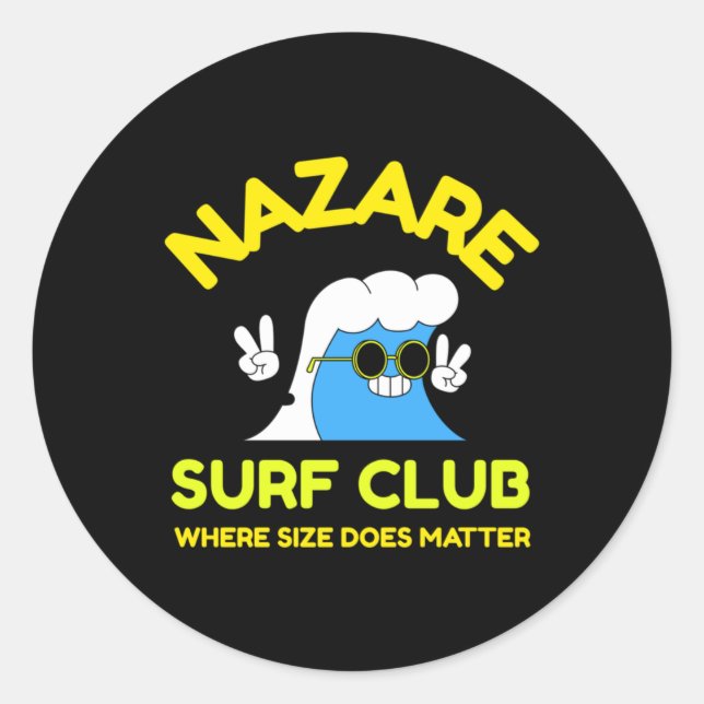 Nazare Surf Club Where Size Does . Sticker  (Front)