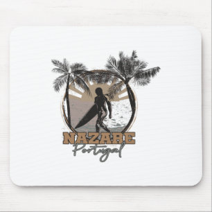 Nazare Surfer I Portugal Retro I Surfing I Nazare  Mouse Pad
