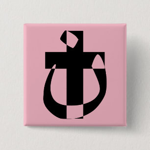 Nazarene Symbol Solidarity Christian Cross Button