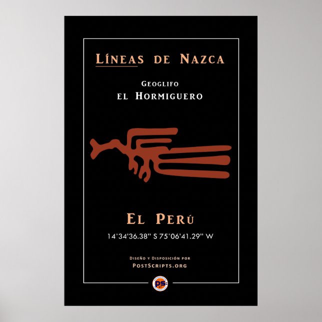 Nazca Geoglyphs-Anteater Poster (Front)